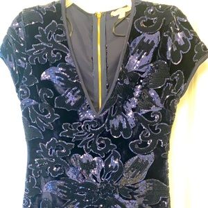 Blue sequins mini dress